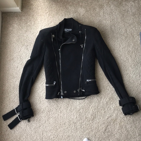 balmain biker jacket
